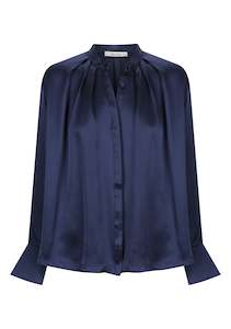 Morrison Valencia Silk Shirt - Navy