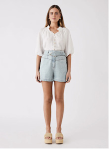 Womenswear: ESMAEÉ SEASIDE DENIM SHORT - PALE BLUE