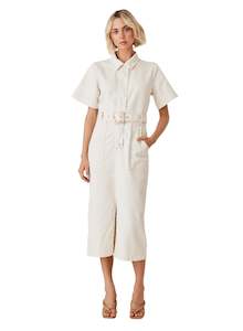 Womenswear: ESMAEÉ KOKOMO DENIM MIDI DRESS - IVORY