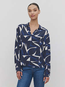 Velvet By Graham & Spencer Carah Top - Navy/ecru