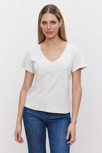 VELVET BY GRAHAM & SPENCER ADINA TEE - WHITE