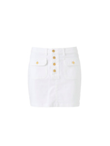 MELISSA ODABASH DYLAN DENIM SKIRT WHITE