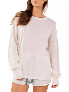 CRUSH CASHMERE SANTO SPORTY CREW - PIGEON