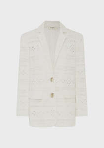 Mos The Label Daniela Textured Blazer – Bright White