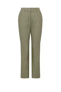 Womenswear: Cable Mosman Pinstripe Pant - Sage Green Pinstripe