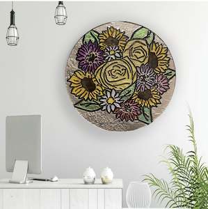 Circular Disc Art: Bouquet - 48cm - made to order