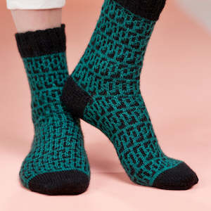 Yarn: Happy Feet Maze socks PDF pattern