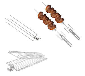 2 x Premium Rotisseries + 1 x Rotisserie Basket + 1 x 4 Prong Unit - Please read…