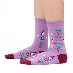 Maybe Wine Will Help - Women's Crew Socks - Sock It To Me