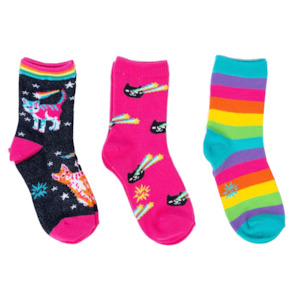 Space Cats Kids Crew Socks Pack of 3 - Sock It To Me