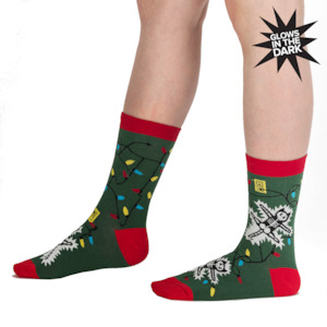 Eating Lights This Holiday Glow In The Dark - Women's Crew Socks - Sock It To Me