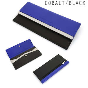 Cobalt & Black - Steel & Leather Clutch Wallet