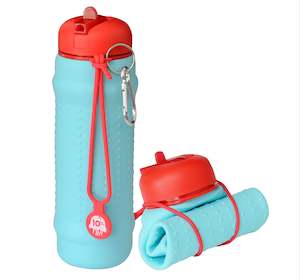 Wholesale trade: Aquamarine/Red Rolla Bottle - Collapsible Water Bottle