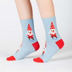 Santa Gnome - Junior Crew Socks Ages 7-10 - Sock It To Me