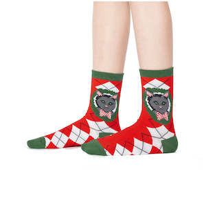 Wholesale trade: Deck the Paws - Junior Crew Socks Ages 7-10 - Sock It To Me