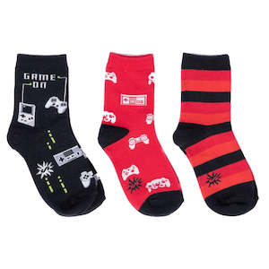 Game On Kids Crew Socks Pack of 3 - Sock It To Me