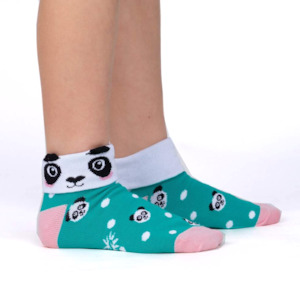 Panda Pair - Kids Turn Cuff Socks - Sock It To Me