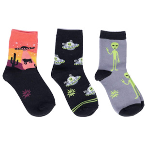 Wholesale trade: Area 51 Kids Crew Socks Pack of 3 - Sock It To Me