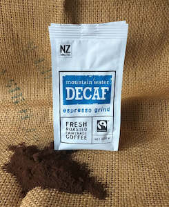 Food wholesaling: Mountain Water Fairtrade Decaf Espresso Coffee Grind 200g