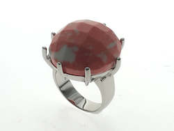 Coral Imitation sterling silver ring