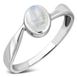 Rainbow Moonstone Sterling Silver Ring