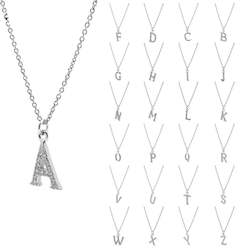 Alphabet Cubic Zirconia Sterling Silver Necklace