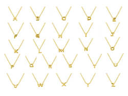 Jewellery: Alphabet Gold Plated Sterling Silver Necklace