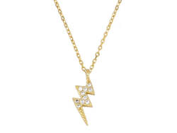 Lightning Bolt Gold Plated Sterling silver Necklace