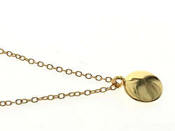 Gold Plated 14K Round Disc Sterling Silver Necklace