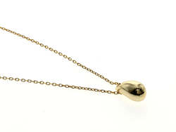 Gold Plated 18K Water Drop Sterling Silver Necklace