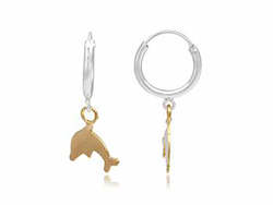 Dolphin Sterling Silver Hoop Earring