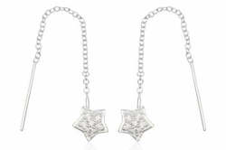 Star Cubic Zirconia Sterling Silver Earrings