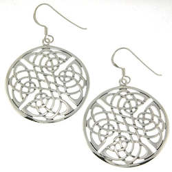 Celtic Large Sterling Silver Style Earrings