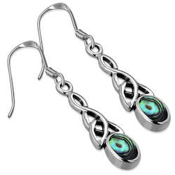 Paua Celtic Trinity Sterling Silver Earrings