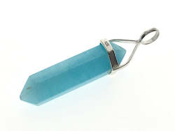 Jewellery: Crystal Blue Aragonite Double Terminated Sterling Silver Pendant