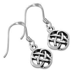 Jewellery: Tiny Plain Celtic Knot Solid Silver Earrings