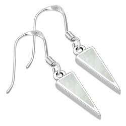 Mother of Pearl Triangle Sterling Silver Earrings