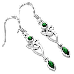 Long Trinity Knot Sterling Silver Earrings