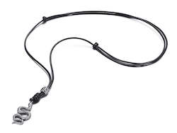 Wax Leather Necklace with Snake Pendant