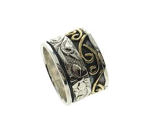 Sterling Silver & Brass Spinning Ring