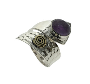 Jewellery: Amethyst Sterling Silver Wrap Ring