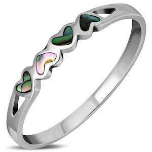 Jewellery: Hearts Paua Sea Sterling Silver Ring