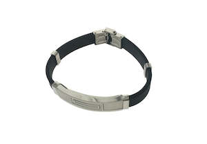 Stainless Steel and Rubber Bracelet