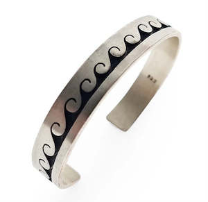 Burnished Sterling Silver Wave Cuff