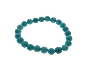 Jewellery: Crystal Blue Howlite Round Bead Bracelet