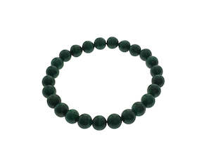 Crystal Malachite Round Bead Bracelet