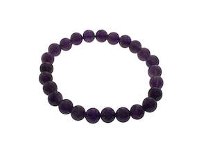 Jewellery: Crystal Amethyst Round Bead Bracelet