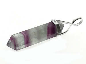 Crystal Fluorite Double Terminated Point Sterling Silver Pendant