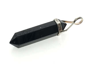 Jewellery: Crystal Black Tourmaline Double Terminated Sterling Silver Pendant