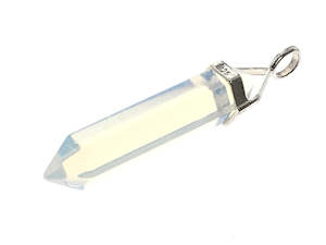 Crystal Opalite Double Terminated Sterling Silver Pendant